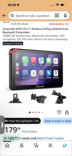 Carplay monitor