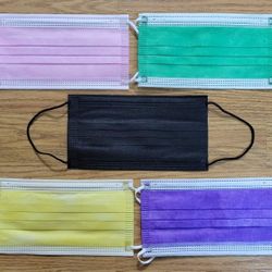 Face Mask 5 Multicolored 3 Layers Good Quality, $12 for 2 boxes.