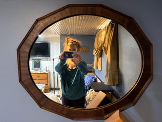 vintage wood mirror