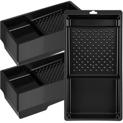 Ripeng 30 Pack 4 Inch Paint Tray Bulk Plastic Paint Roller Tray Small Painting Pan with Deep Pocket and Textured Ridge Reusable Trays Suitable for 4" 