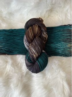 Fingering/Sock Yarn - Mallard- Deep Green, gray, browns