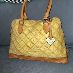 Canvas & Leather Handbag~Dooney & Bourke Lara Satchel