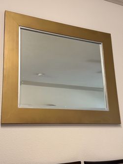 Gold Framed Rectangular Wall Mirror