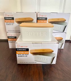 Prioritychef Extra Large Butter Dish With Lid For Countertop, Ceramic