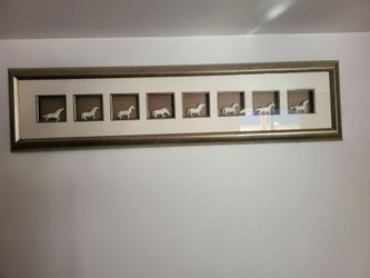 Beautiful Chinese Framed Ivory Horses Painting $200