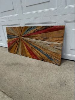 Rustic Reclaimed Wood Wall Art Panel – Boho Farmhouse Decor