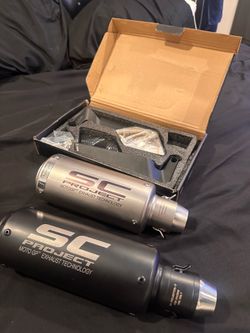 Brand New SC Project Exhausts + LED Turn Signal Mirrors – Motorcycle Parts