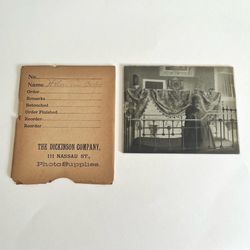 Antique Glass Plate Negative Baby Crib NY Early 1900s 5 X 4in