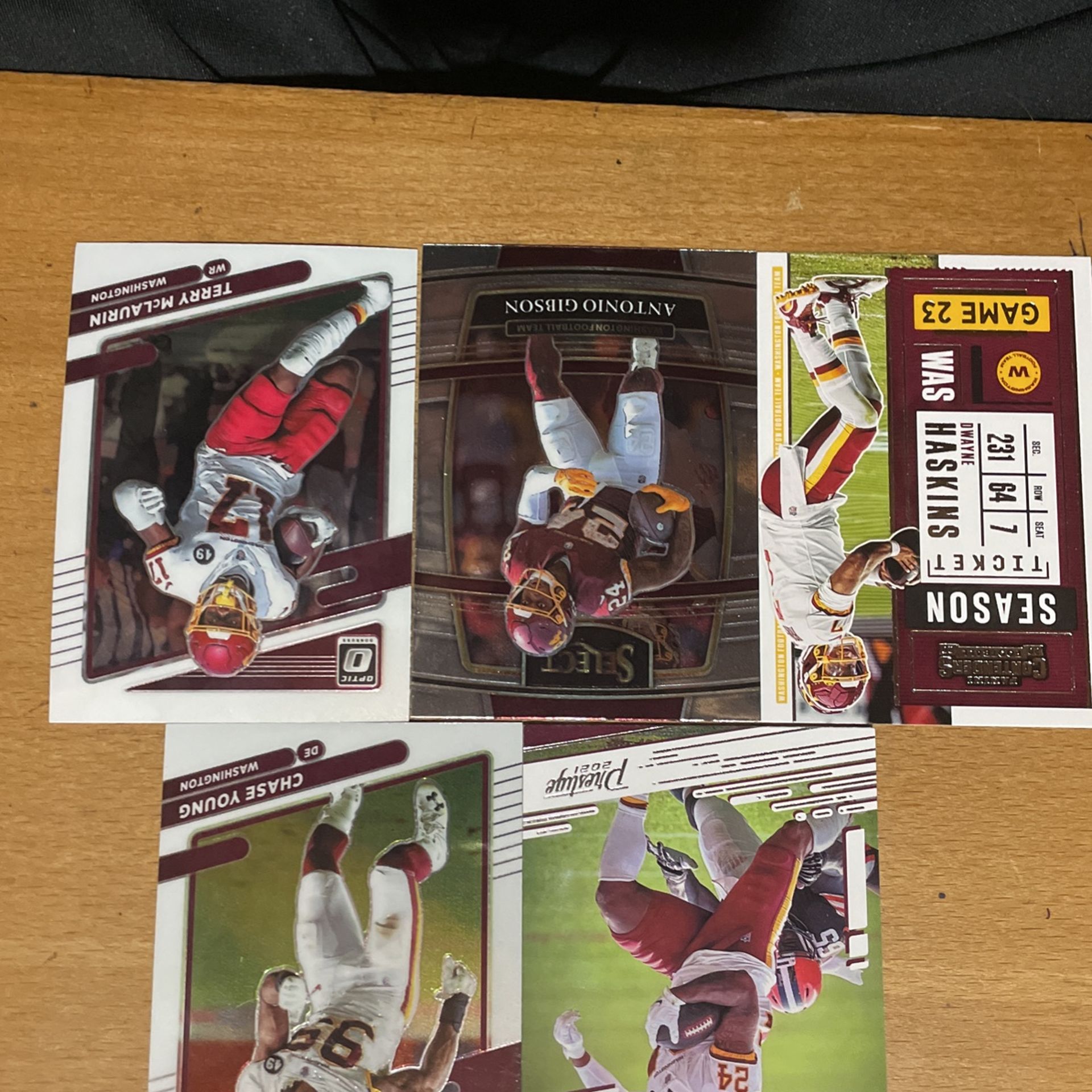 WASHINGTON FOOTBALL TEAM 5 CARD LOT 