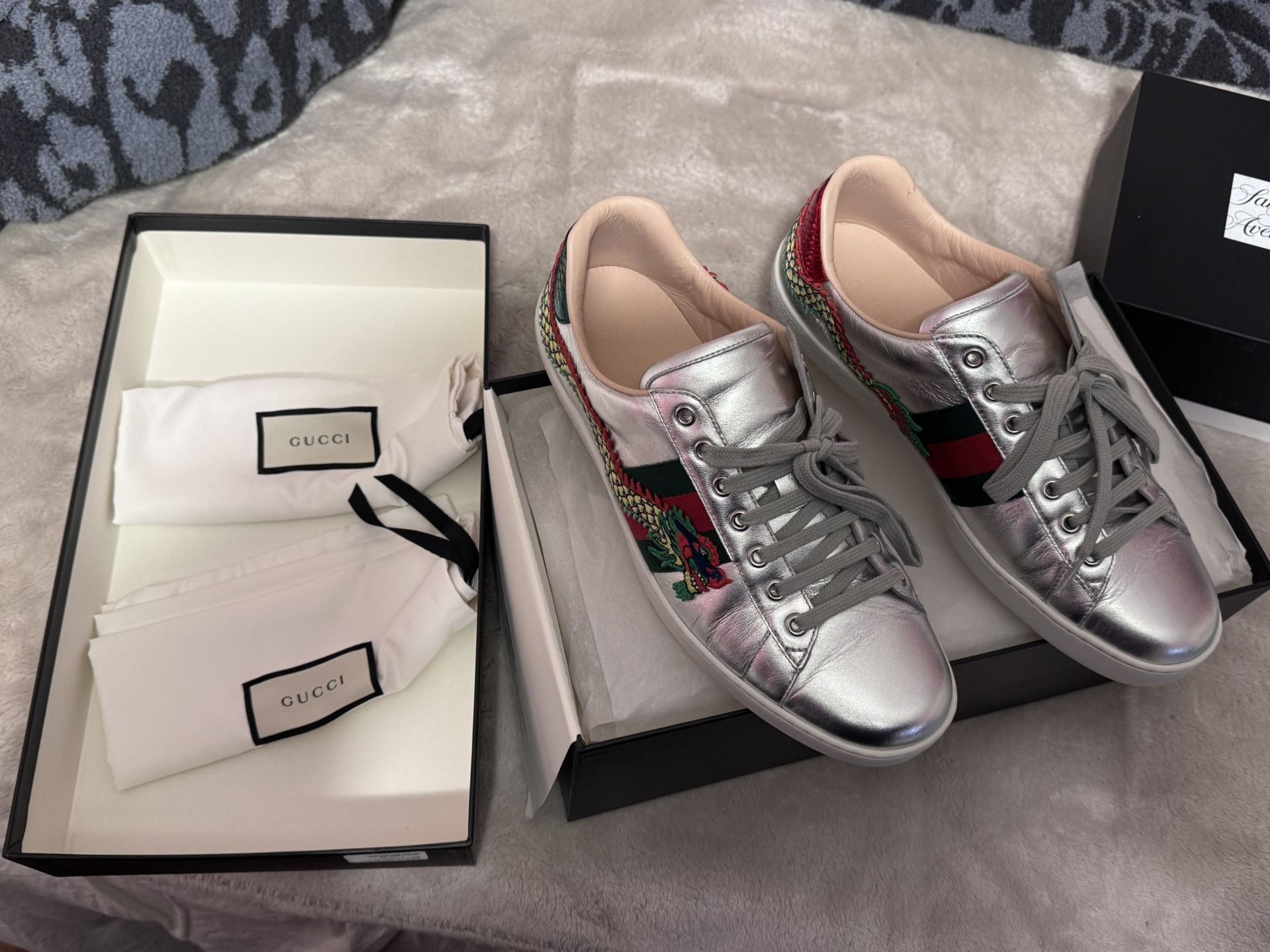 Gucci silver aces dragon gucci size 9.5US