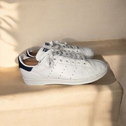 ADIDAS M20325 STAN SMITHS WHITE NAVY BLUE MEN SNEAKERS SHOES SZ US 9/ UK 8 1/2

