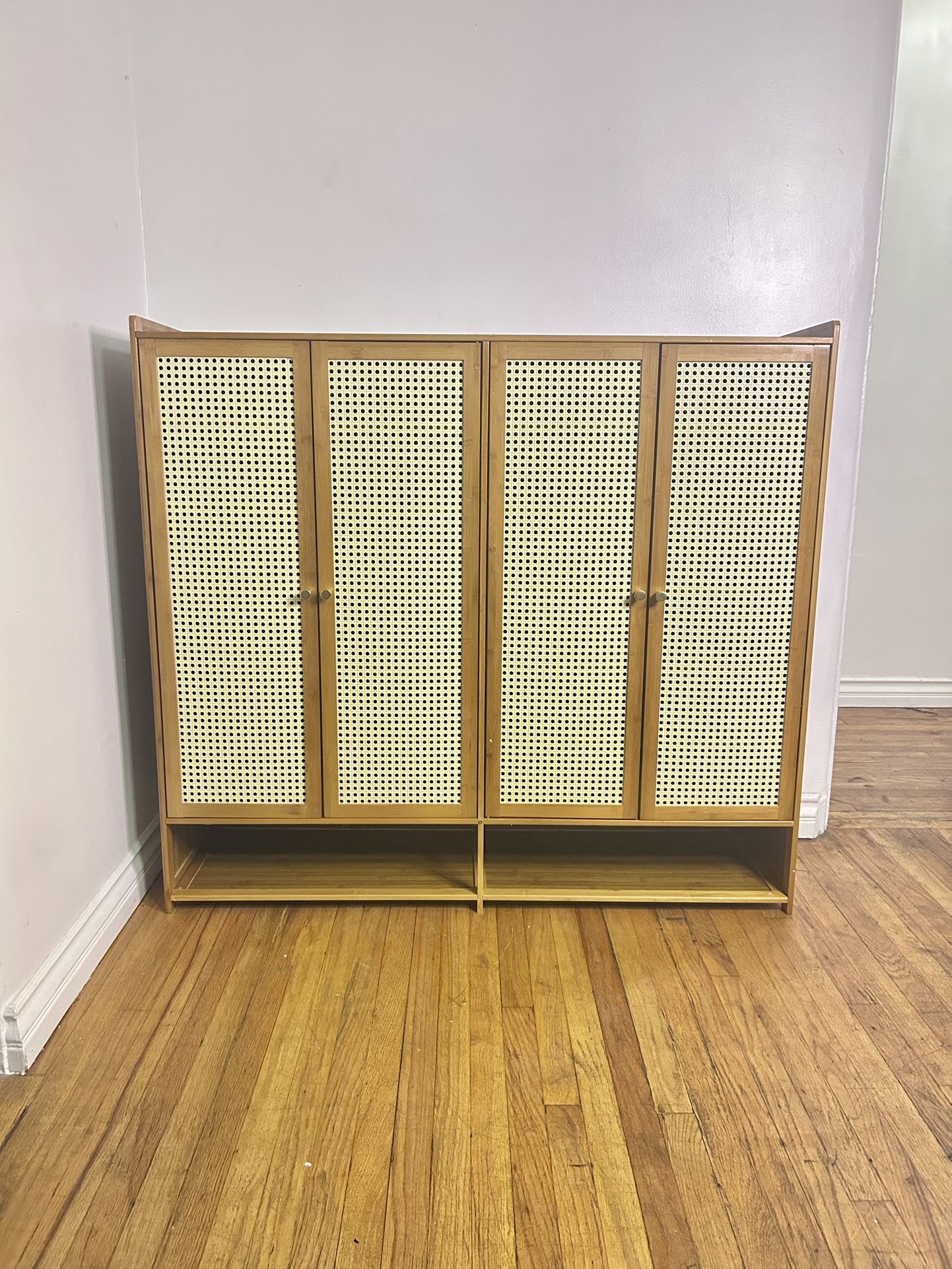 8-Tier Shoe Storage Cabinet, Bamboo Shoe Organizer with Shelves, Shoe Rack Cabinet