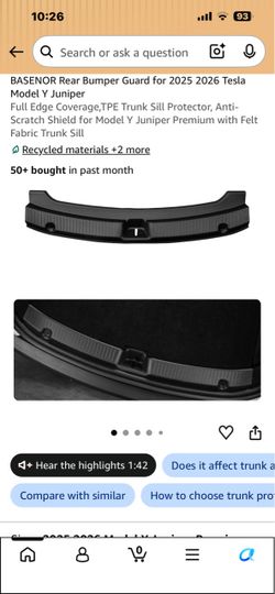 Tesla Y Back Bumper Guard 2025-2026-Black-NEW