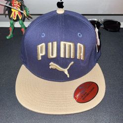 PUMA Evercat Color Blocked Flat Bill Snapback Cap | Blue/Tan 
