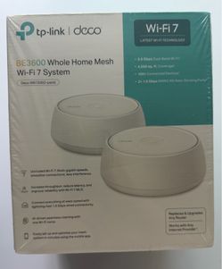 TP-LINK, Deco, BE3600, dual band Wi-Fi seven mesh system two pack covers up to 4500