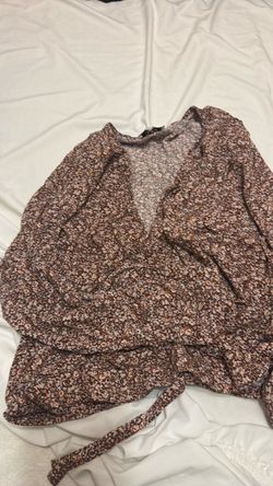Floral Wrap Top with Tie Waist