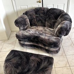 Postmodern Sofa Chair Ottoman