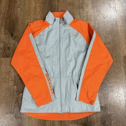Nike orange and grey windbreaker jacket women size medium 