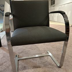  8 Chrome & Fabric Contemporary Dining Room Chairs