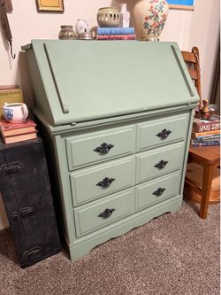 Vintage Country Cottage Secretary Desk Dresser