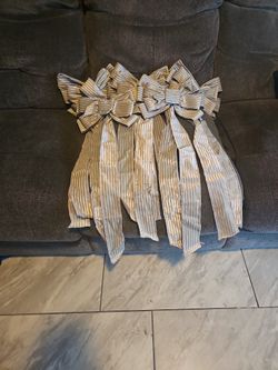 6 Grey Velvet Material /beaded Bows