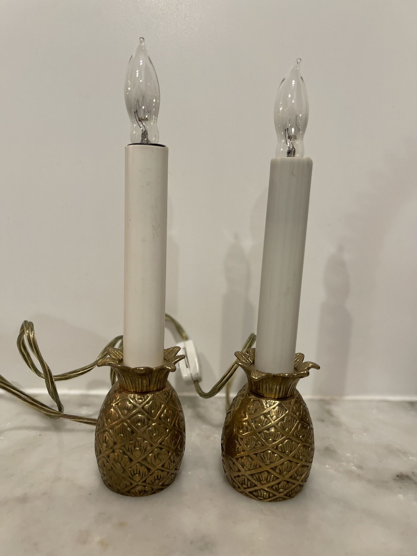 Vinage Brass Pineapple Lamps Window Candle Lights Night Light