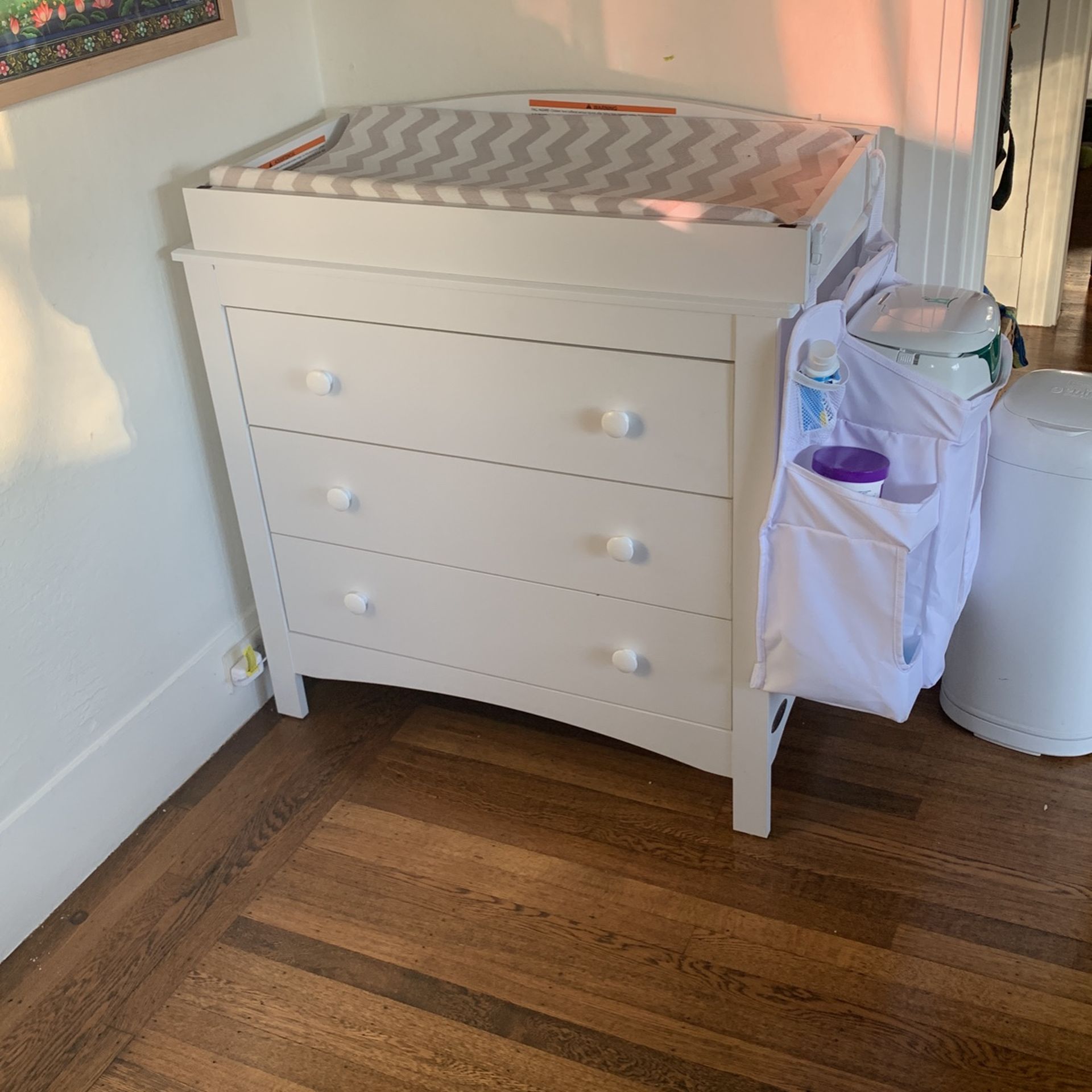 Baby Diaper Changing Station With Drawers And Wipe Warmer