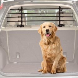 Adjustable Dog Car Barrier for SUVs,Vehicles, Trucks, Upgraded Universal-Fit Pet Divider Gate Carbon Steel Dog Barrier for Cargo Area 32" to 57" Width