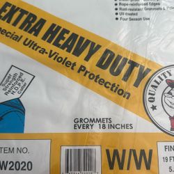 20x20 Extra Heavy Duty White Tarp