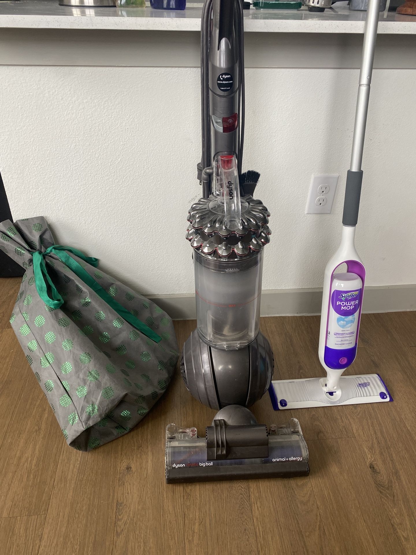 Dyson Cinetic Big Ball Animal Plus Allergy Vacuum With Accessories And Swiffer Power Mop