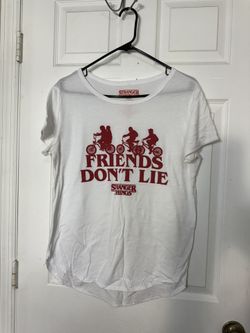 Stranger Things Juniors Shirt – Size L (White & Red) 