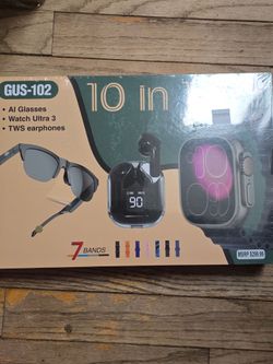 GUS-102 10-in-1 Tech Bundle with AI Glasses, Watch Ultra 3, and TWS Earphones