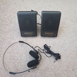 Vintage Windsor Stereo Speaker & Headset Combo – Retro Audio Bliss!