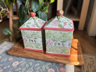 Vintage Capri ware apple canisters - set of 2