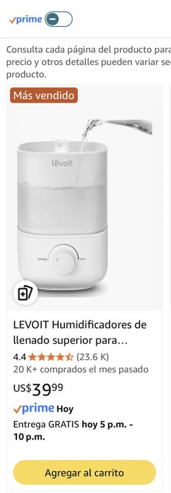 Humidificadores de llenado superior para dormitorio, tanque de 2.5 litros para habitación grande, fácil de llenar y limpiar, humidificador de a