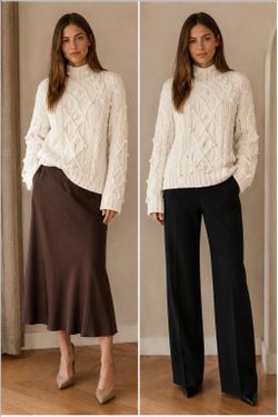 Rebecca Taylor Ivory Cable Knit Pom Pom Merino Wool Sweater M $495 NWT
