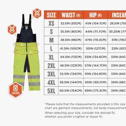 Ergodyne N-Ferno 6479 Insulated Freezer Bib Overalls, Hi Vis, Cold Storage Work Gear, Clo Value Comfort Rating 2.59 CLO