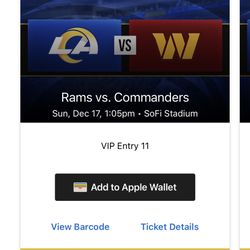 Tailgate Parking Pass: Washington Commanders at Los Angeles Rams for Sale  in Irvine, CA - OfferUp