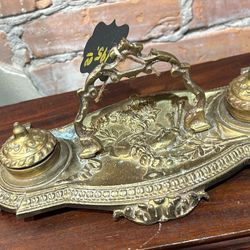 Gorgeous brass Inkwell vintage