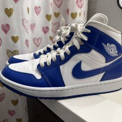 Jordan 1 Mid Kentucky Blue Size 7.5M/9W