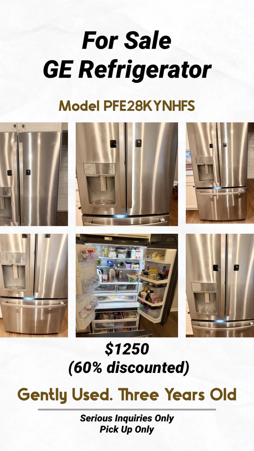 GE Refrigerator - Gently Used