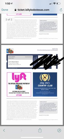 Josh Abbott Band tickets for Billy Bobs TONIGHT