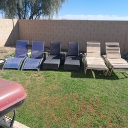 Pairs Of Outdoor Patio Chaise Lounge Pool Chairs $40-$60 Each Pair Read Description See All Photos 