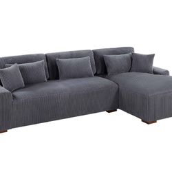 2-Piece Sectional Set XL RAF Chaise + LAF Sofa + 5 Accent Pillows