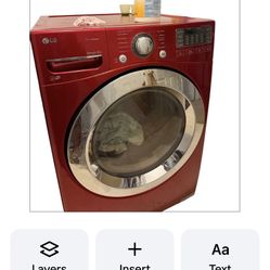 LG Red Front Loader Washer/Dryer