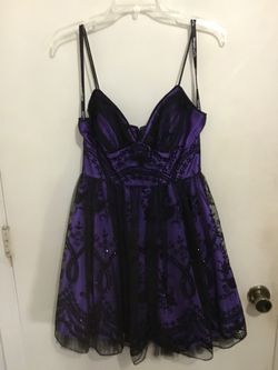 Purple and black party dress