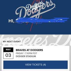 Dodgers Tickets For today Lmk Asap