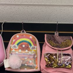 Rainbow Backpack + Glitter Backpack