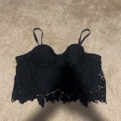 Black Corset Bustier Top