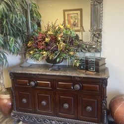Sideboard with polished marble top